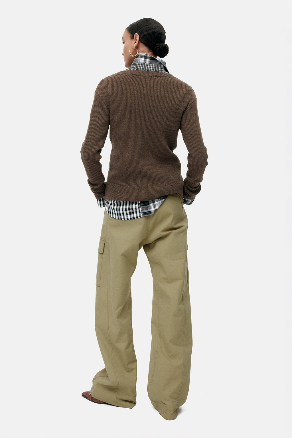 Andersson Bell - Hand Stitched Basic Cardigan (Brown) product image 3 | TRAB K-Fashion Australia