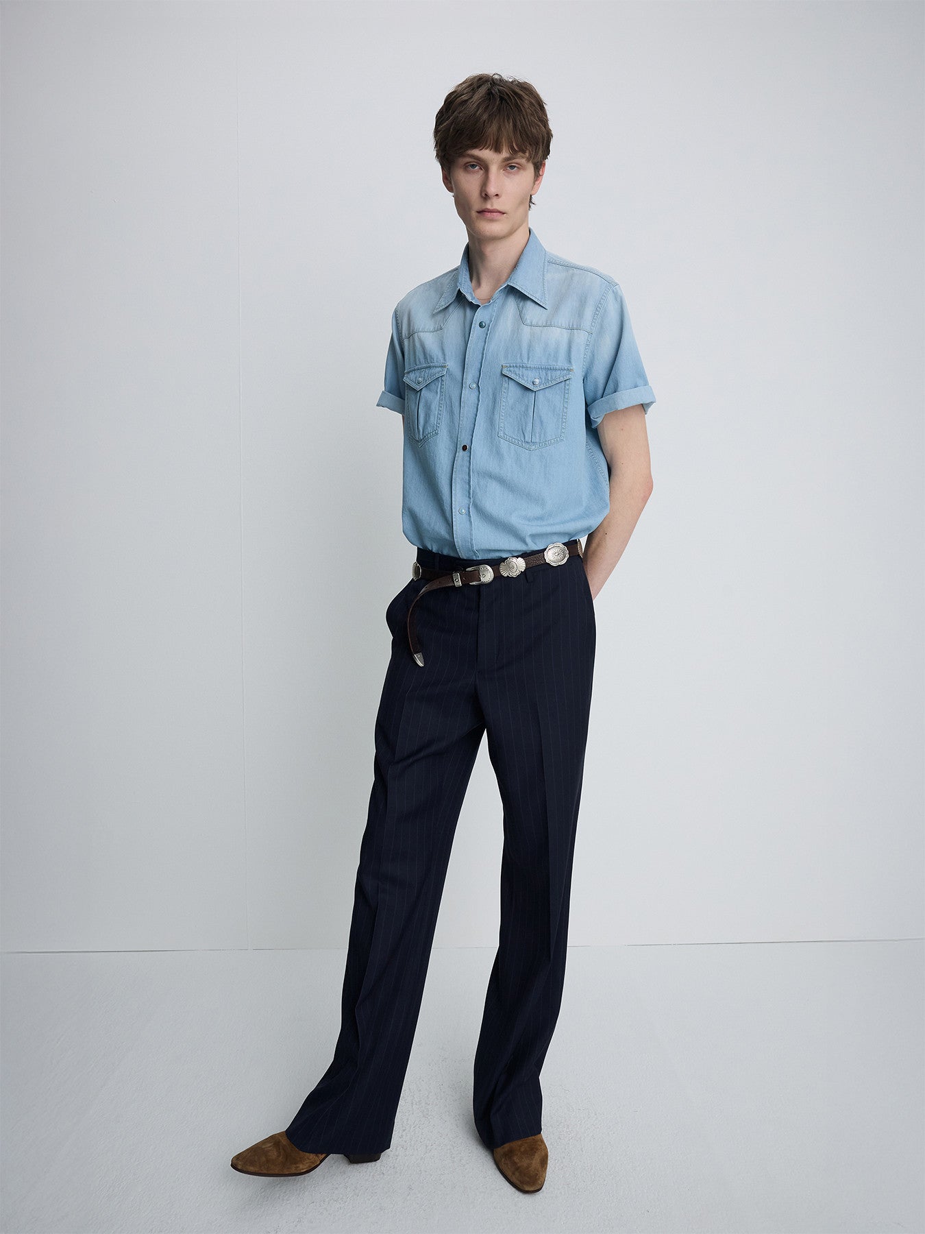Tonywack - Vintage Denim Western Shirt (Light Washed Blue) product image 5 | TRAB K-Fashion Australia