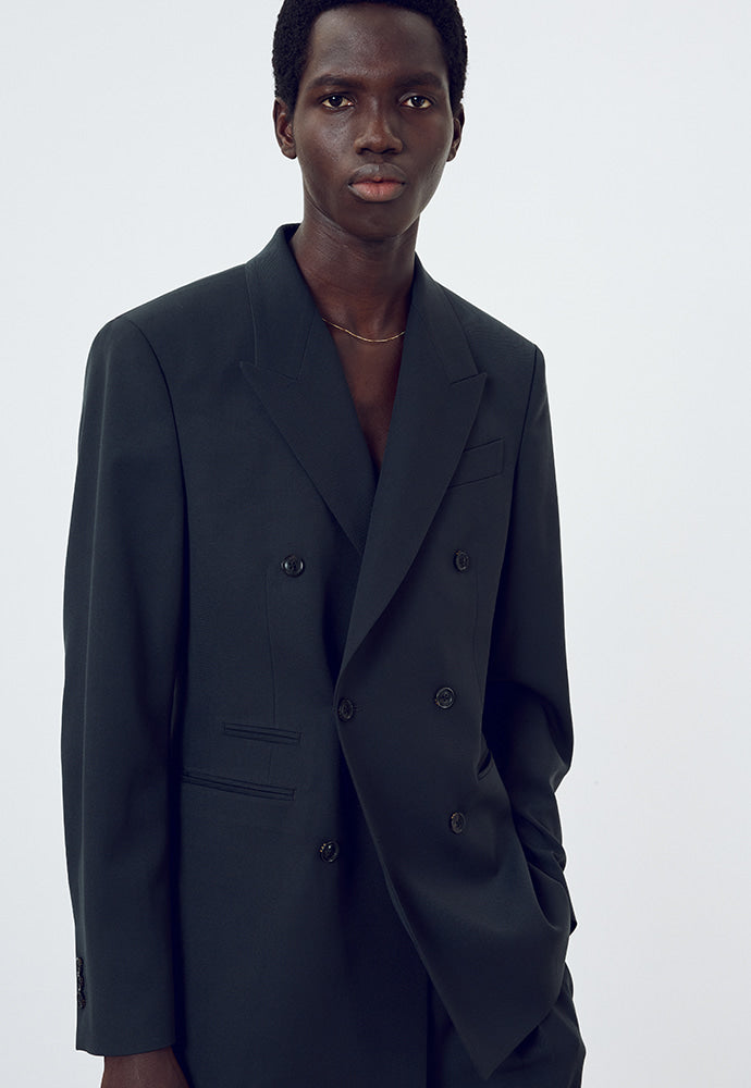 Tonywack - Wool Twill Double-Breasted Tailored Blazer (Carbon Grey) product image 1 | TRAB K-Fashion Australia