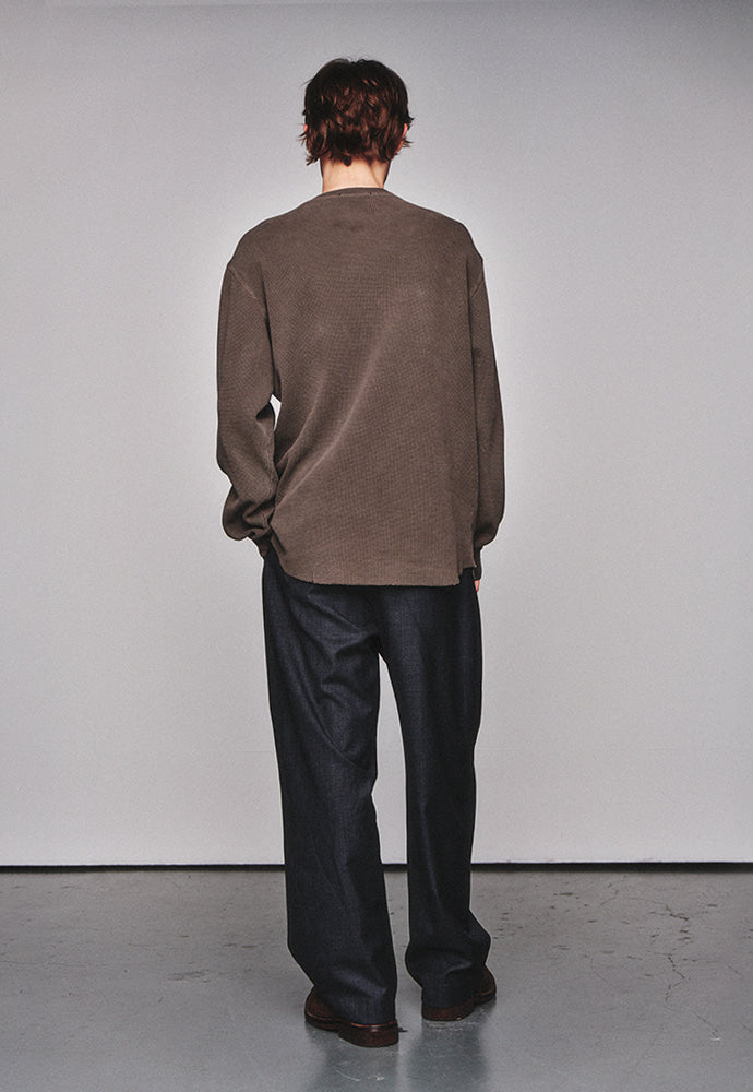 Art if acts - Garment Dyed Waffle Henley (Mud Brown) product image 3 | TRAB K-Fashion Australia