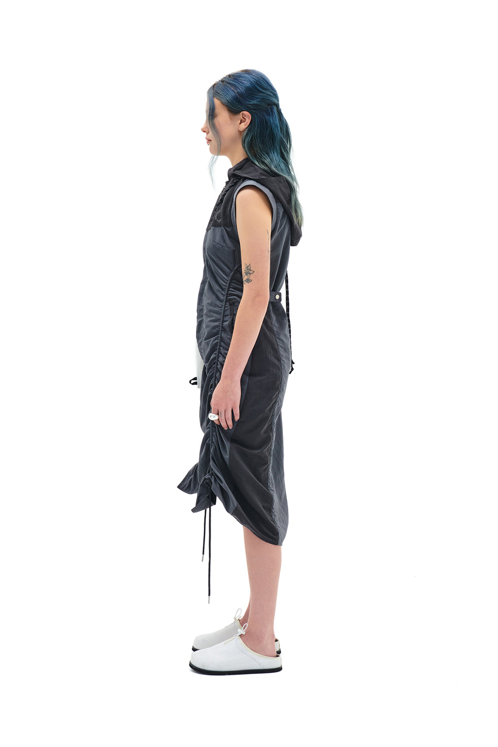 Matin Kim - Shirring Sleeveless Zip Up Dress (Charcoal) product image 6 | TRAB K-Fashion Australia