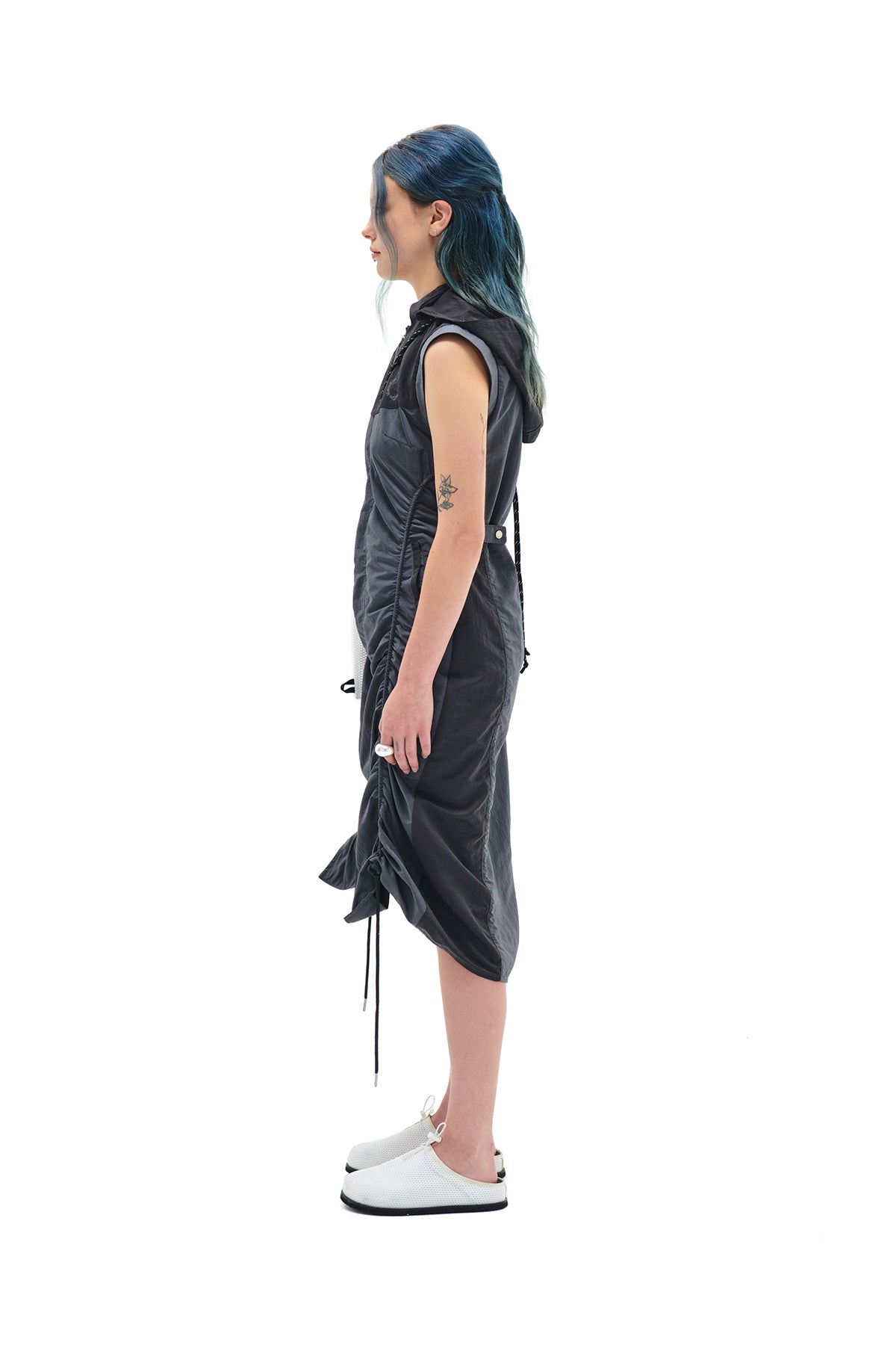 Matin Kim - Shirring Sleeveless Zip Up Dress (Charcoal) product image 6 | TRAB K-Fashion Australia