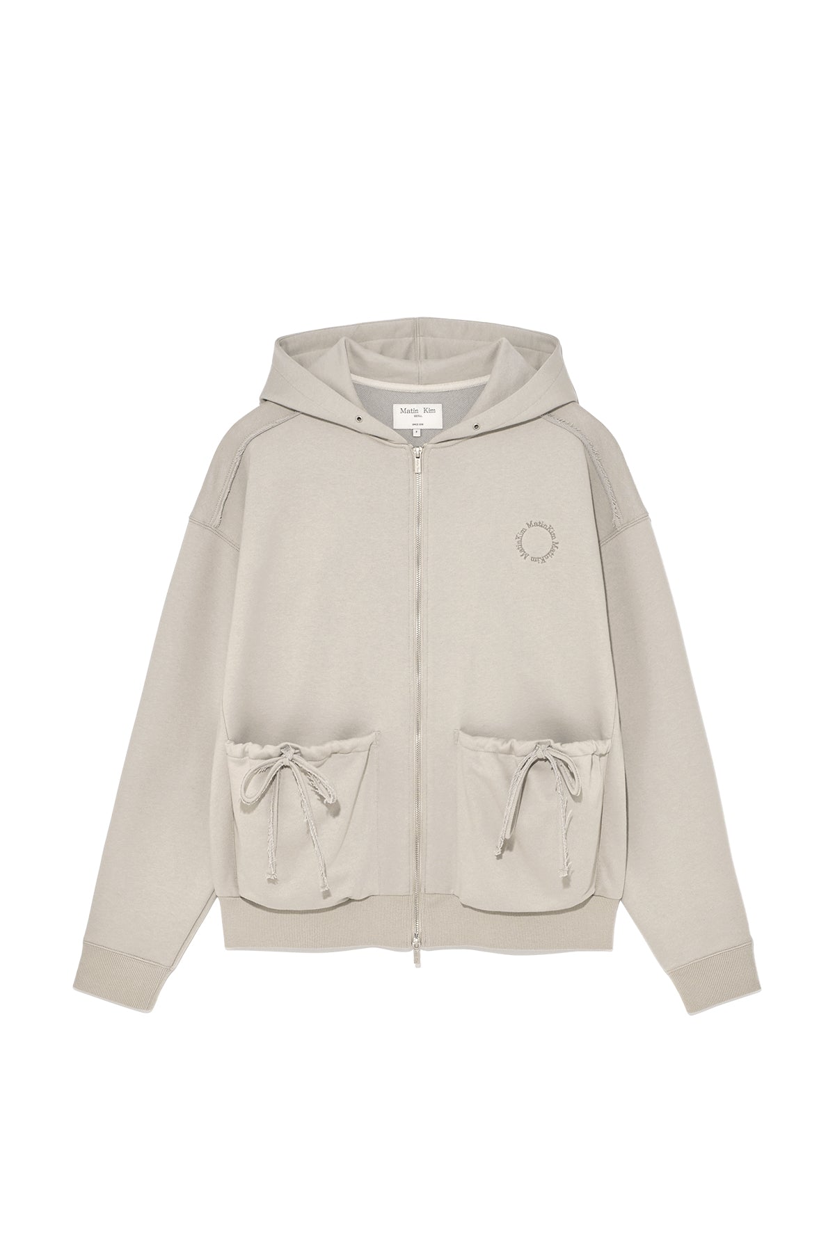 Matin Kim - Volume Pocket Hoody Zip Up (Beige) product image 17 | TRAB K-Fashion Australia