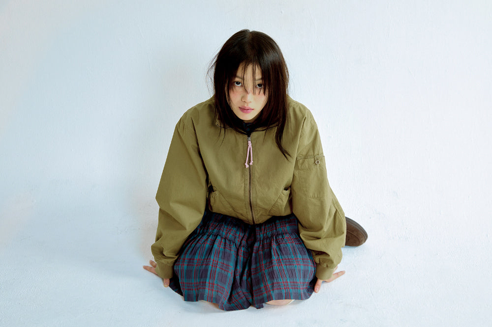 Coyseio - Dusty Cotton Bomber Jacket (Beige) product image 6 | TRAB K-Fashion Australia