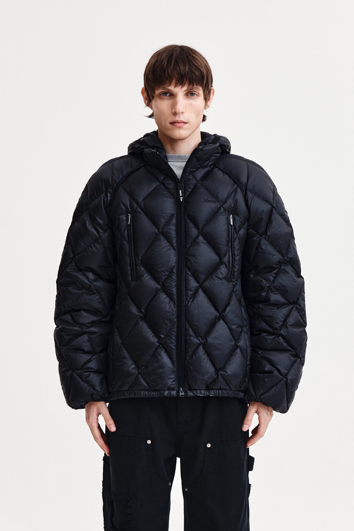 Matin Kim - Quilting Hoody Lightweight Jumper (down Blended) (Black) product image 10 | TRAB K-Fashion Australia