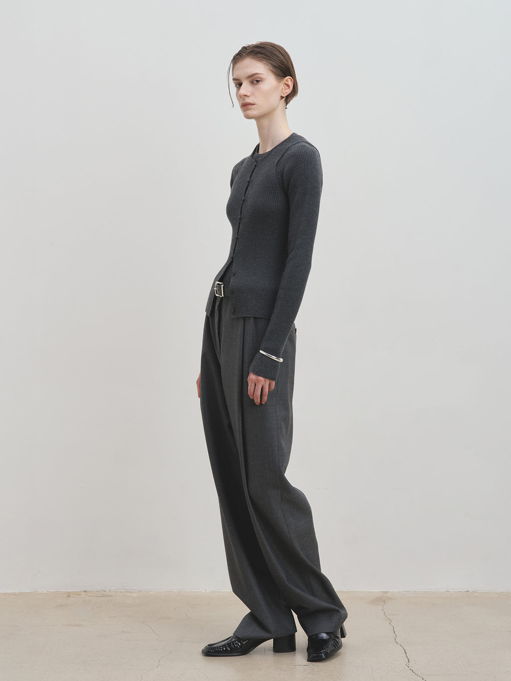 Tonywack - Pleated Wool Tailored Pants (Grey) product image 6 | TRAB K-Fashion Australia