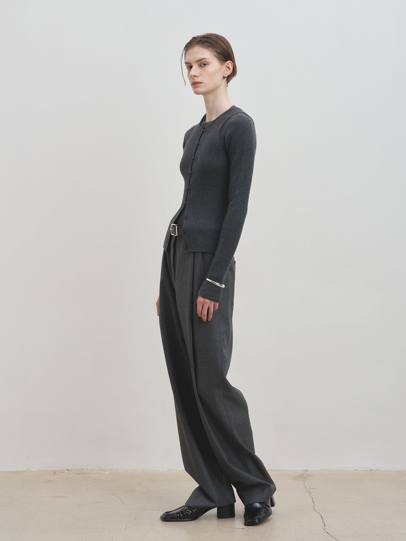 Tonywack - Pleated Wool Tailored Pants (Grey) product image 6 | TRAB K-Fashion Australia