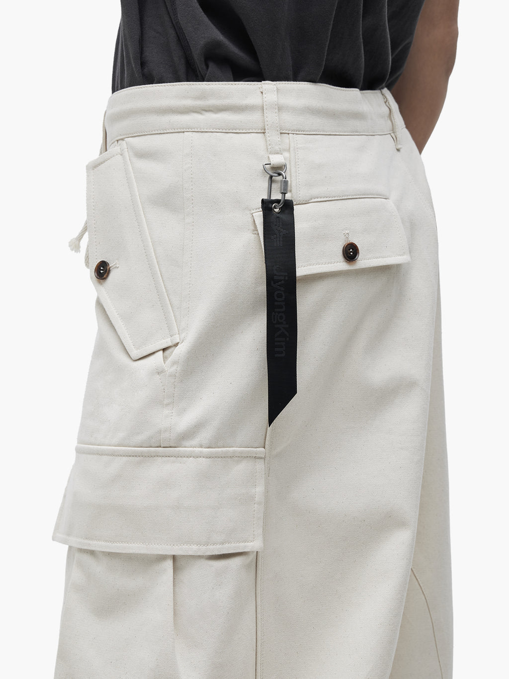 Jiyong Kim - Multi Pocket Curved Trousers (Off-White) product image 7 | TRAB K-Fashion Australia