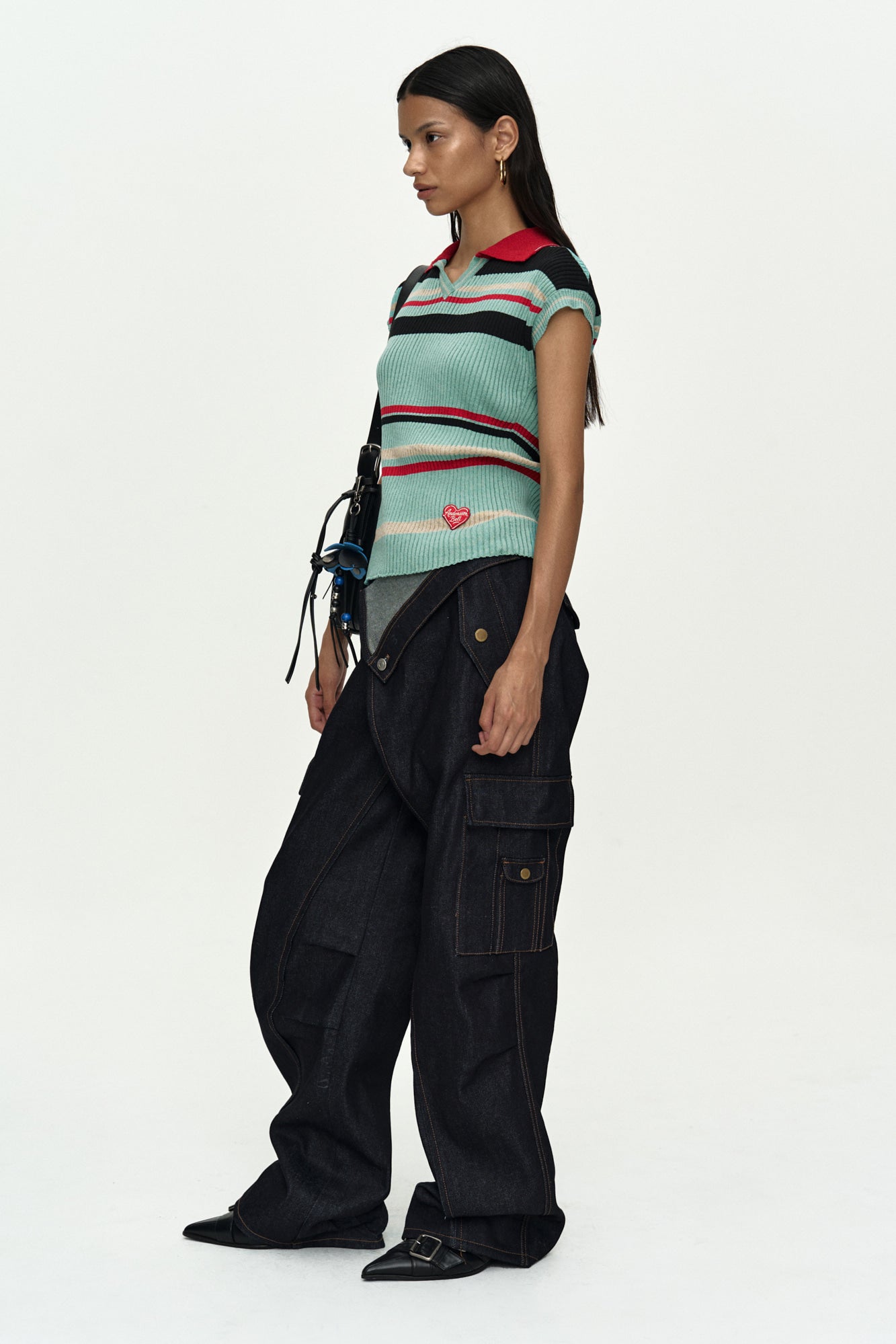 Andersson Bell - Color-Blocked Knit Polo Vest (Blue/Red) product image 2 | TRAB K-Fashion Australia