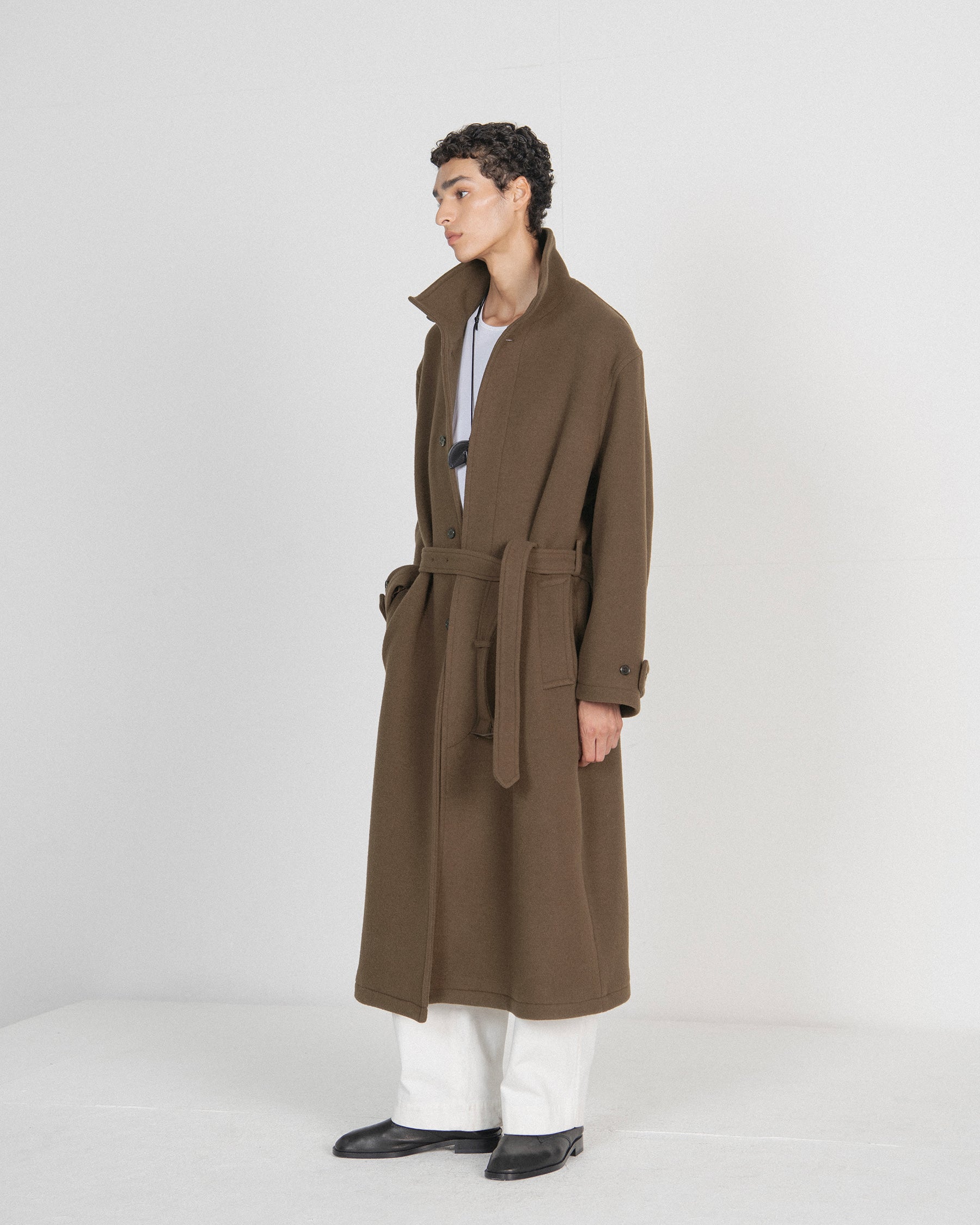 Brownyard - Pure Wool Stand Collar Coat (Brown) product image 1 | TRAB K-Fashion Australia