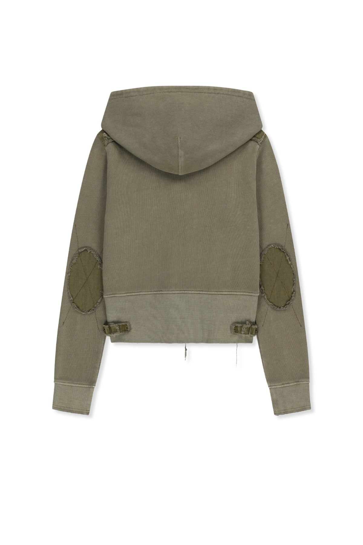 Matin Kim - Faded Washed Hoody Zip Up (Khaki) product image 2 | TRAB K-Fashion Australia