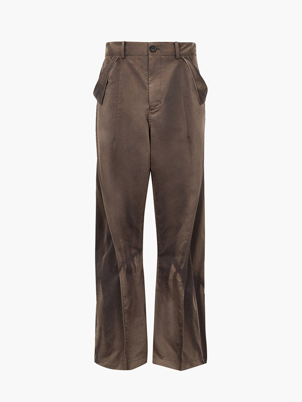 Jiyong Kim - Sun-Bleached Flap Detailed Trousers (Brown) product image 9 | TRAB K-Fashion Australia