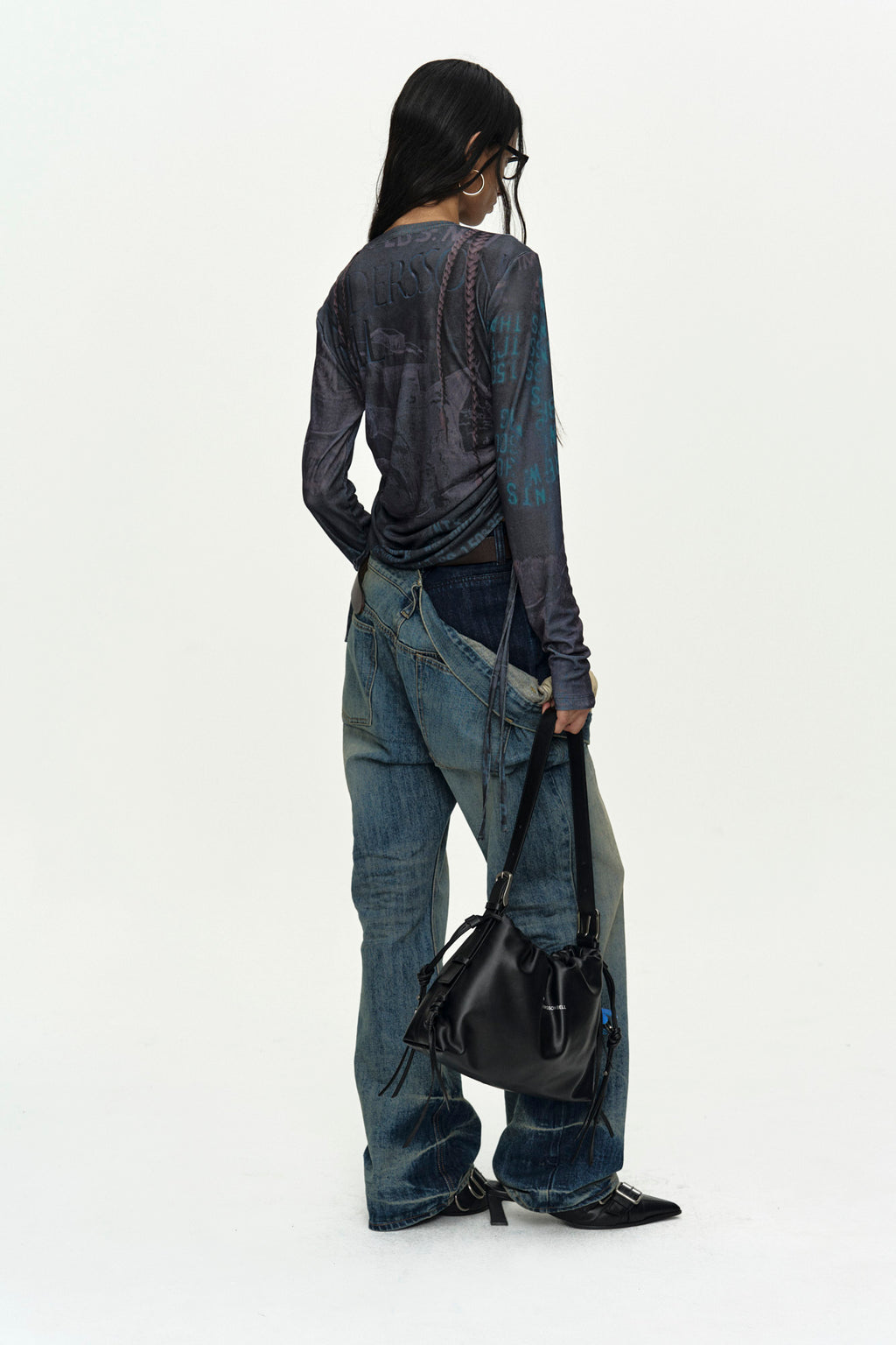 Andersson Bell - Denim Collage Printed Top (Dark Navy) product image 9 | TRAB K-Fashion Australia