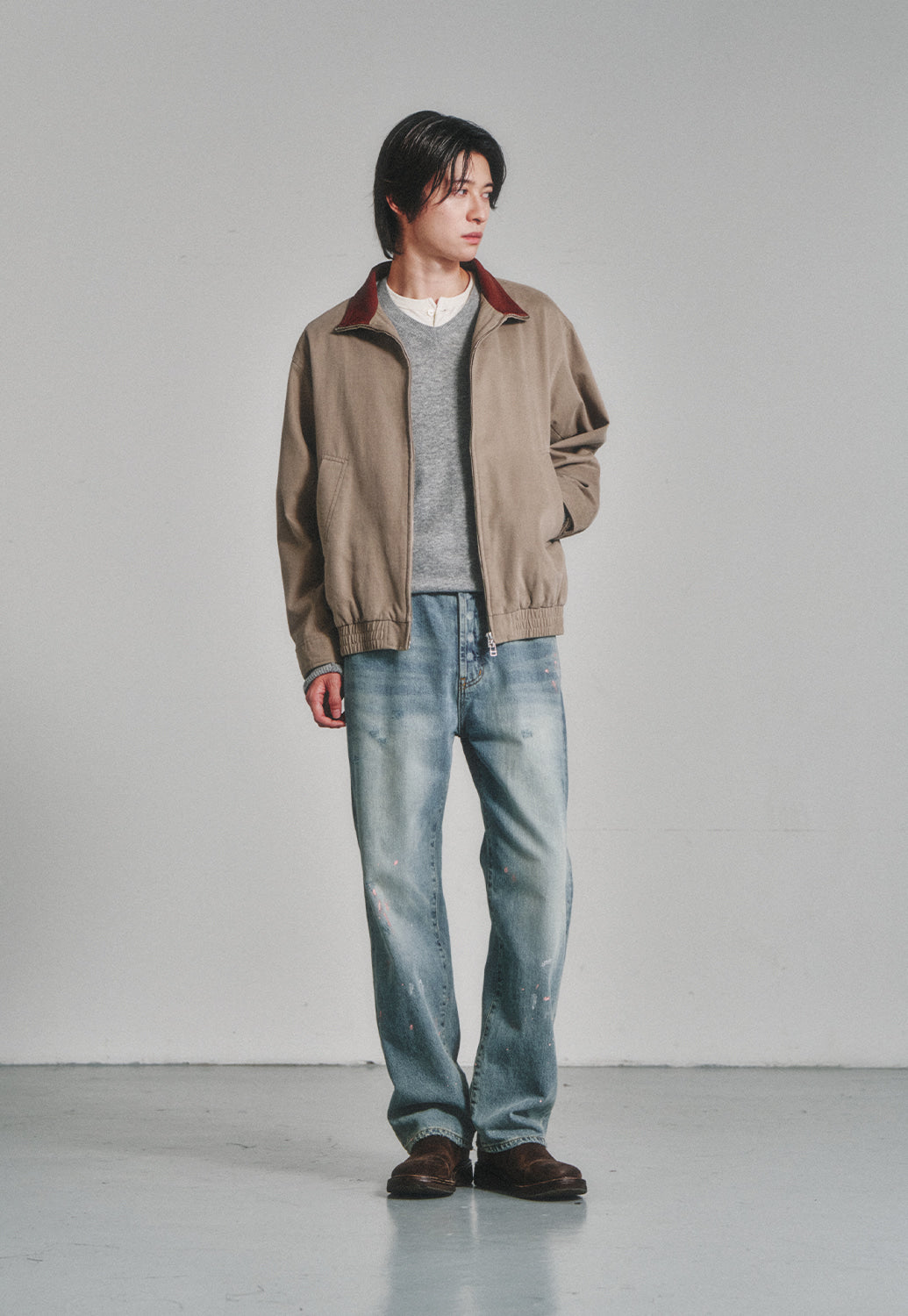 Art if acts - Washed Leather Collar Jacket (Beige) product image 5 | TRAB K-Fashion Australia