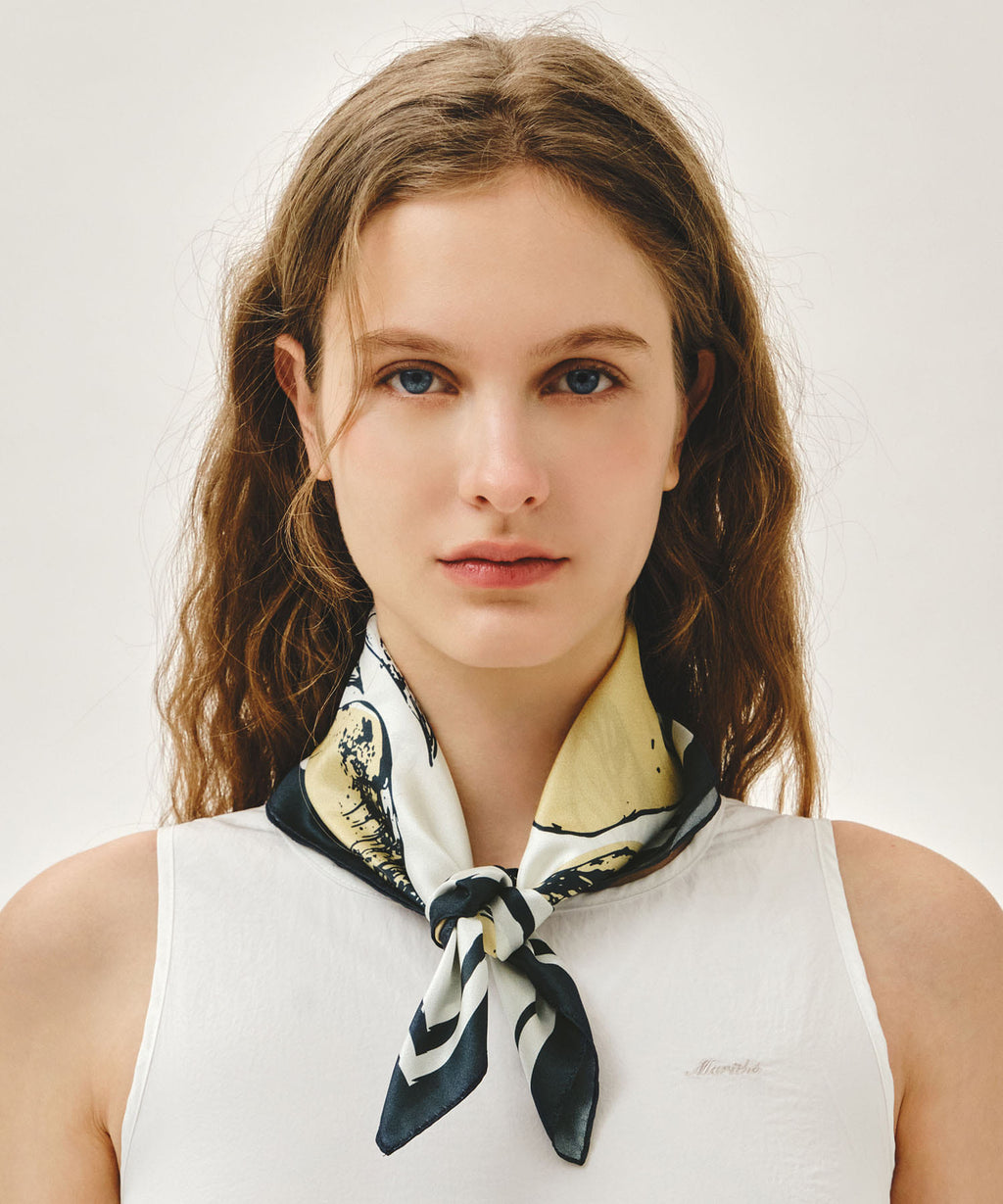 Marithe & Francois Girbaud - Summer Pattern Silk Scarf (Navy) product image 4 | TRAB K-Fashion Australia