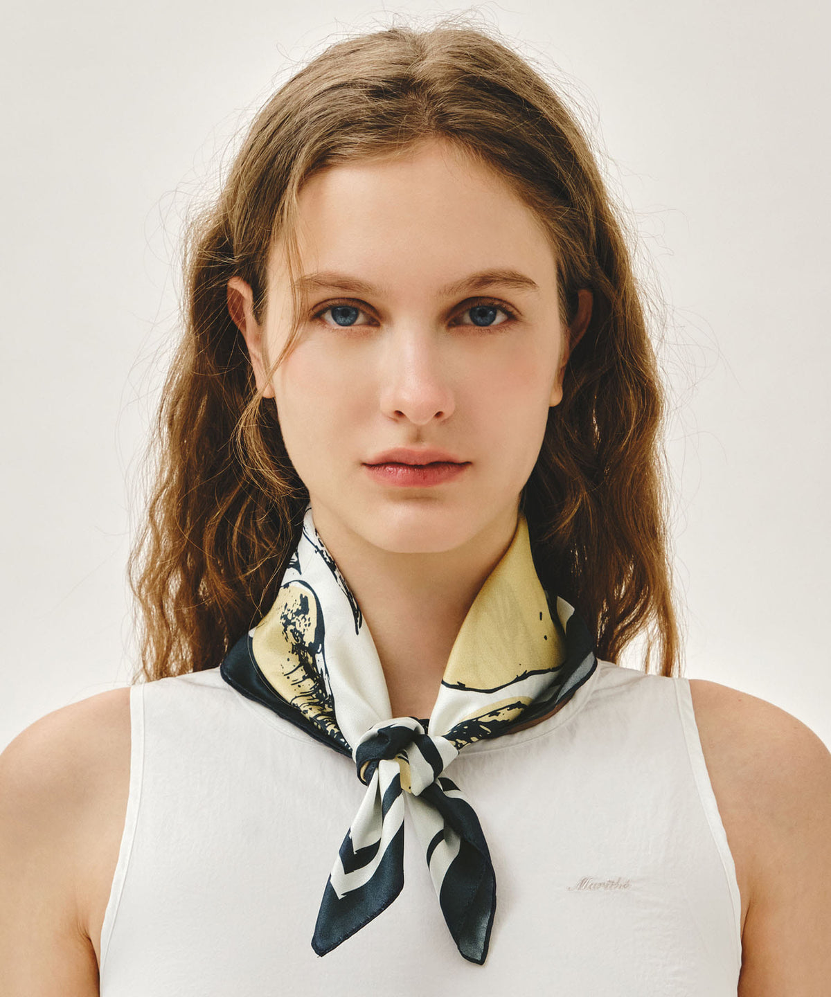 Marithe & Francois Girbaud - Summer Pattern Silk Scarf (Navy) product image 4 | TRAB K-Fashion Australia