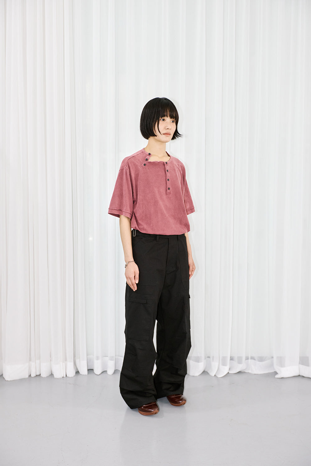 Hatchingroom - Double Henley Neck Tee 1/2 Dusty (Pink) product image 9 | TRAB K-Fashion Australia