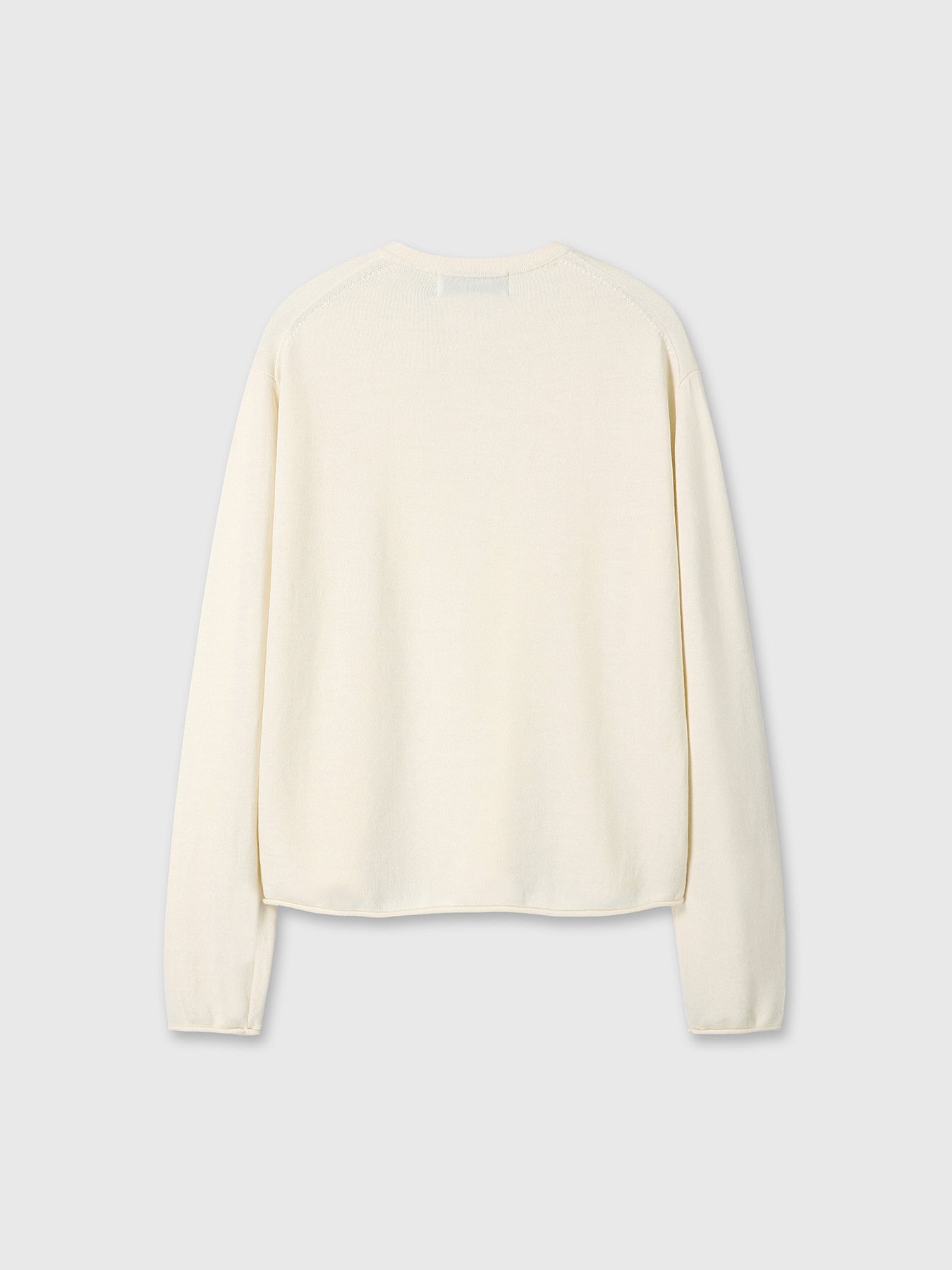 Tonywack - Extra Fine Wool Raw Hem Henley Neck Knit (Ecru) product image 11 | TRAB K-Fashion Australia