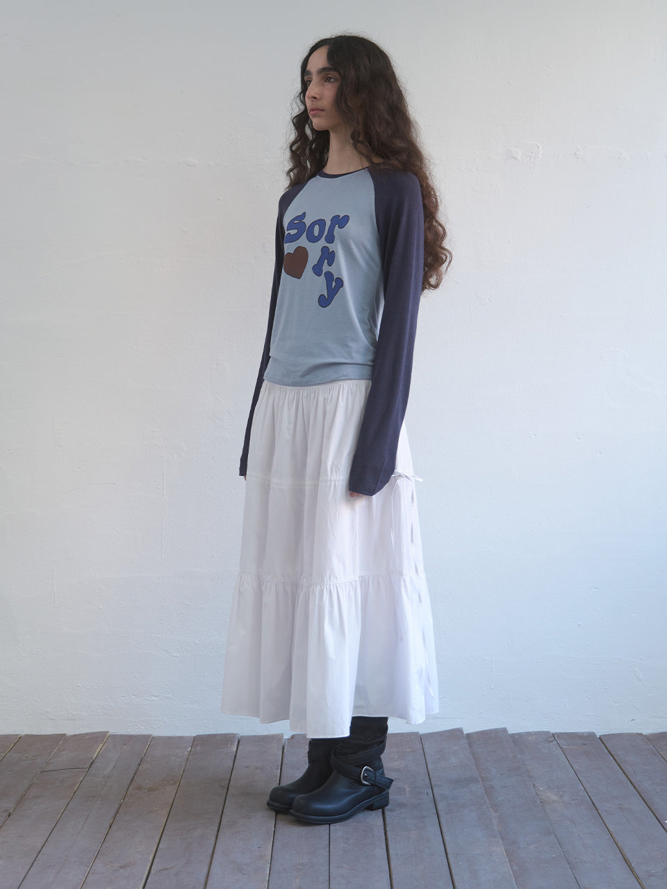 Kijun - Shirring Full Skirt (White) product image 4 | TRAB K-Fashion Australia
