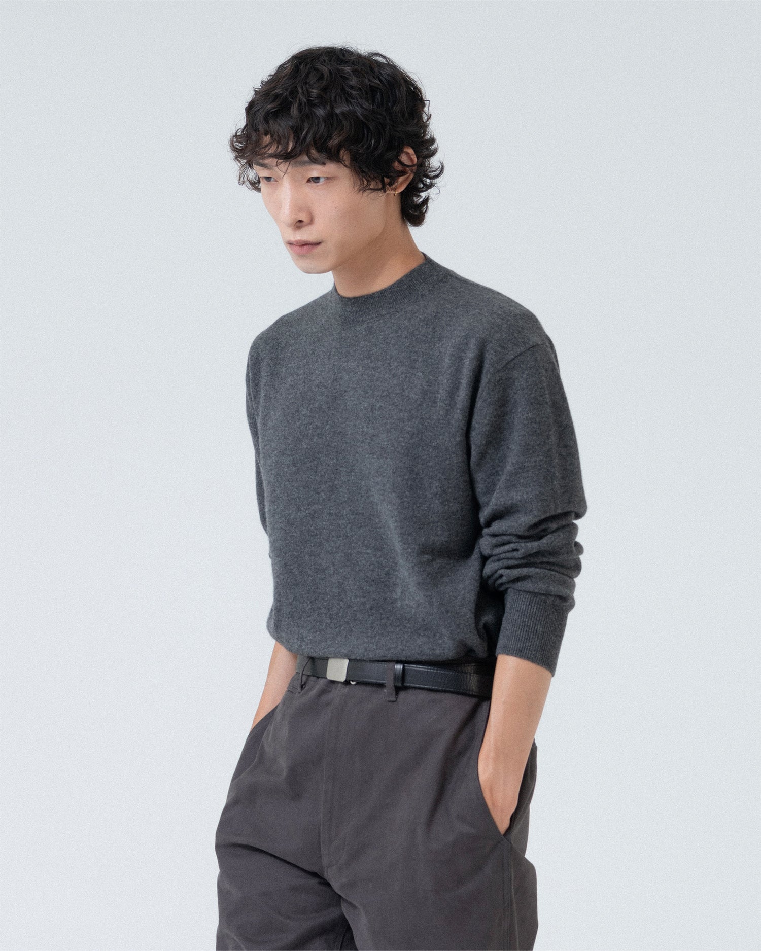 Brownyard - Extra Super Fine Crewneck Knit (Charcoal) product image 3 | TRAB K-Fashion Australia