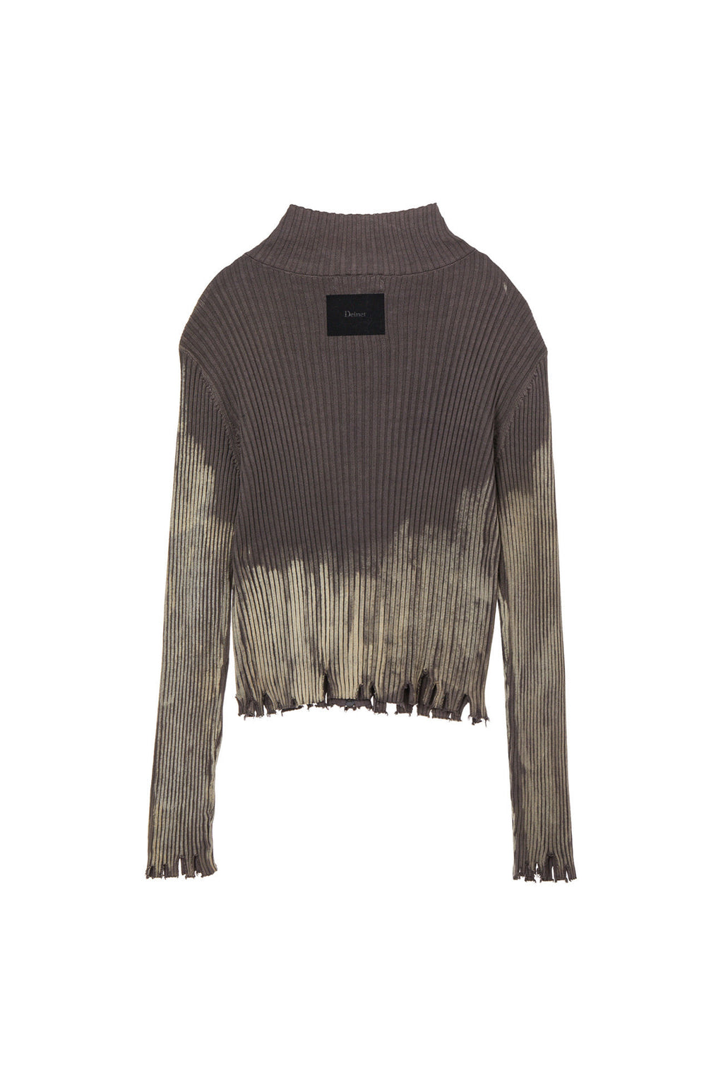 Deinet - Brush Ribbed Knit Zip Up (Brown) product image 2 | TRAB K-Fashion Australia