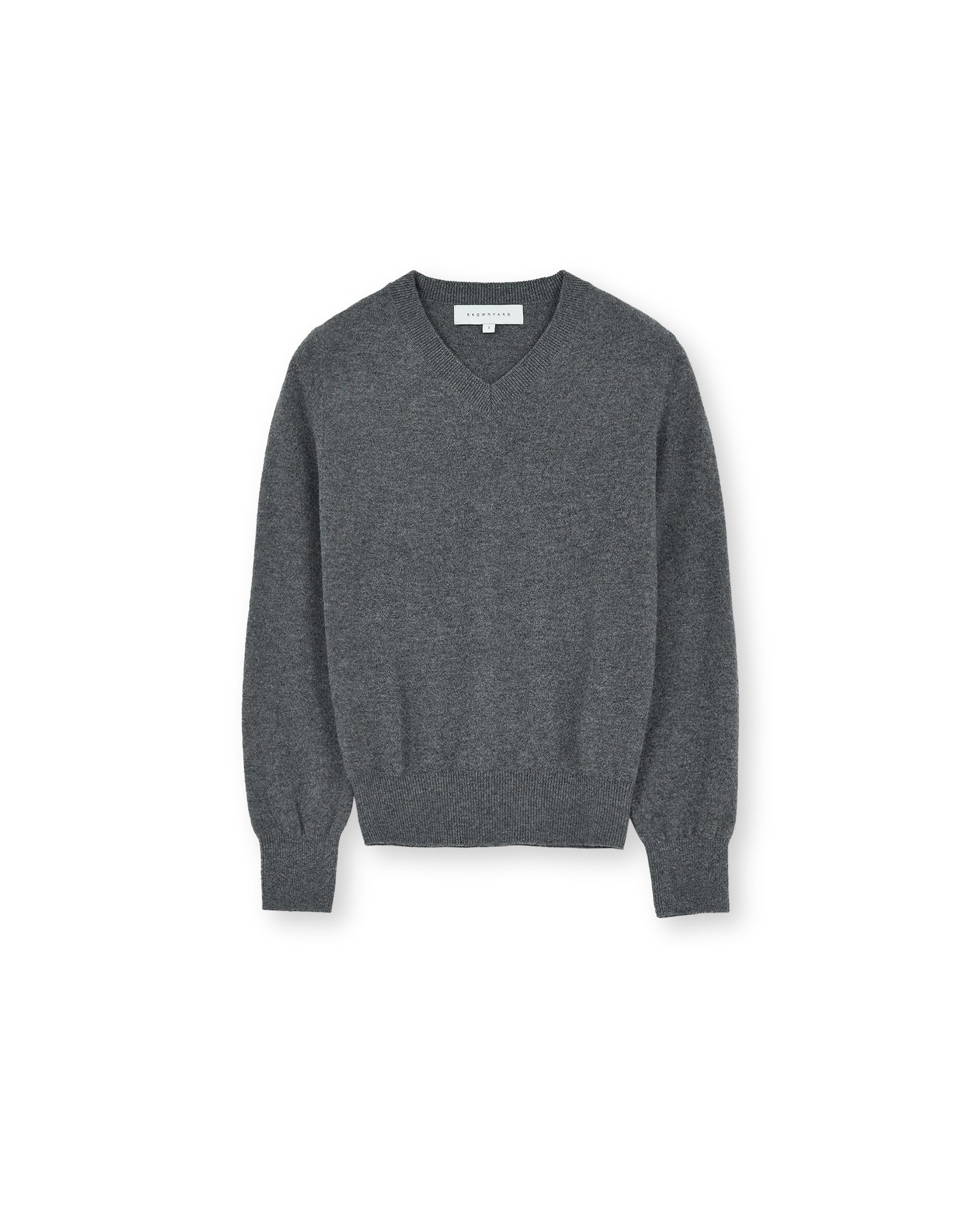 Brownyard - Extra Super Fine V Neck Knit (Charcoal) product image 3 | TRAB K-Fashion Australia