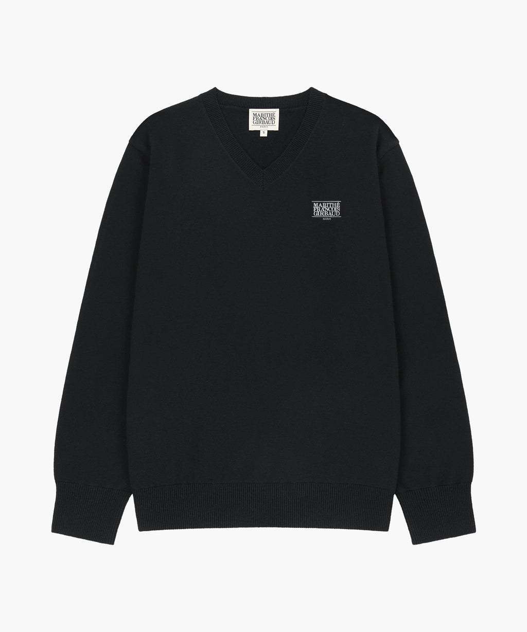 Marithe & Francois Girbaud - Micro Classic Logo V-neck Knit (Black) product image 5 | TRAB K-Fashion Australia