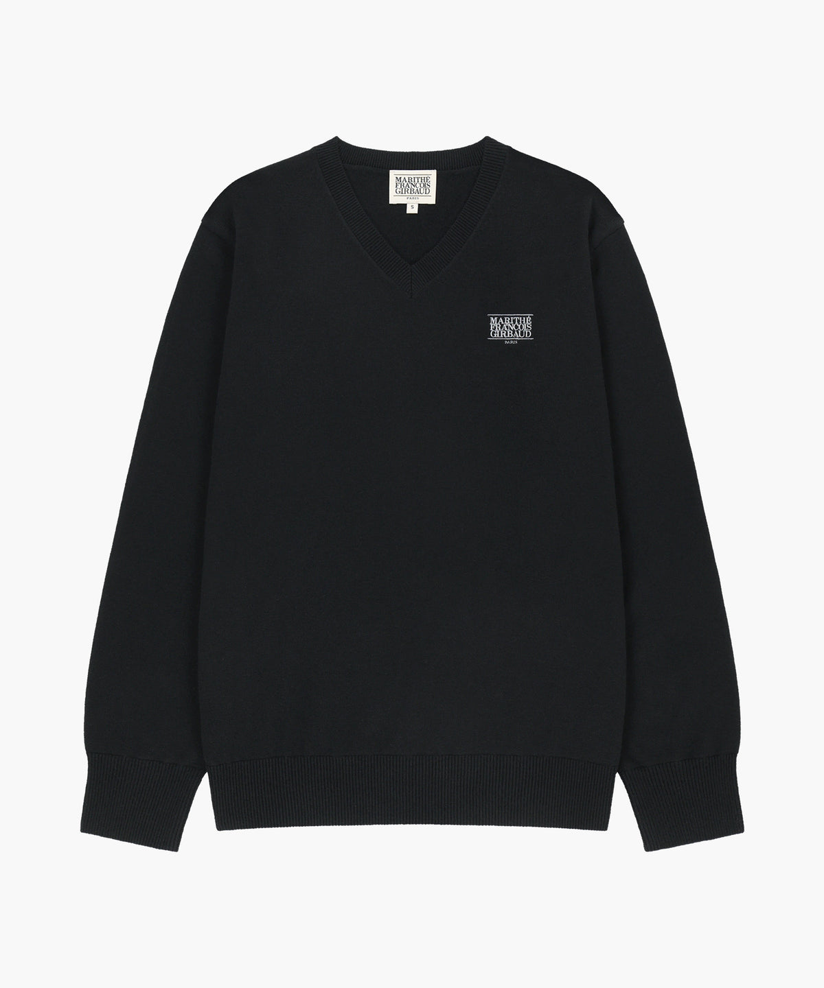 Marithe & Francois Girbaud - Micro Classic Logo V-neck Knit (Black) product image 5 | TRAB K-Fashion Australia