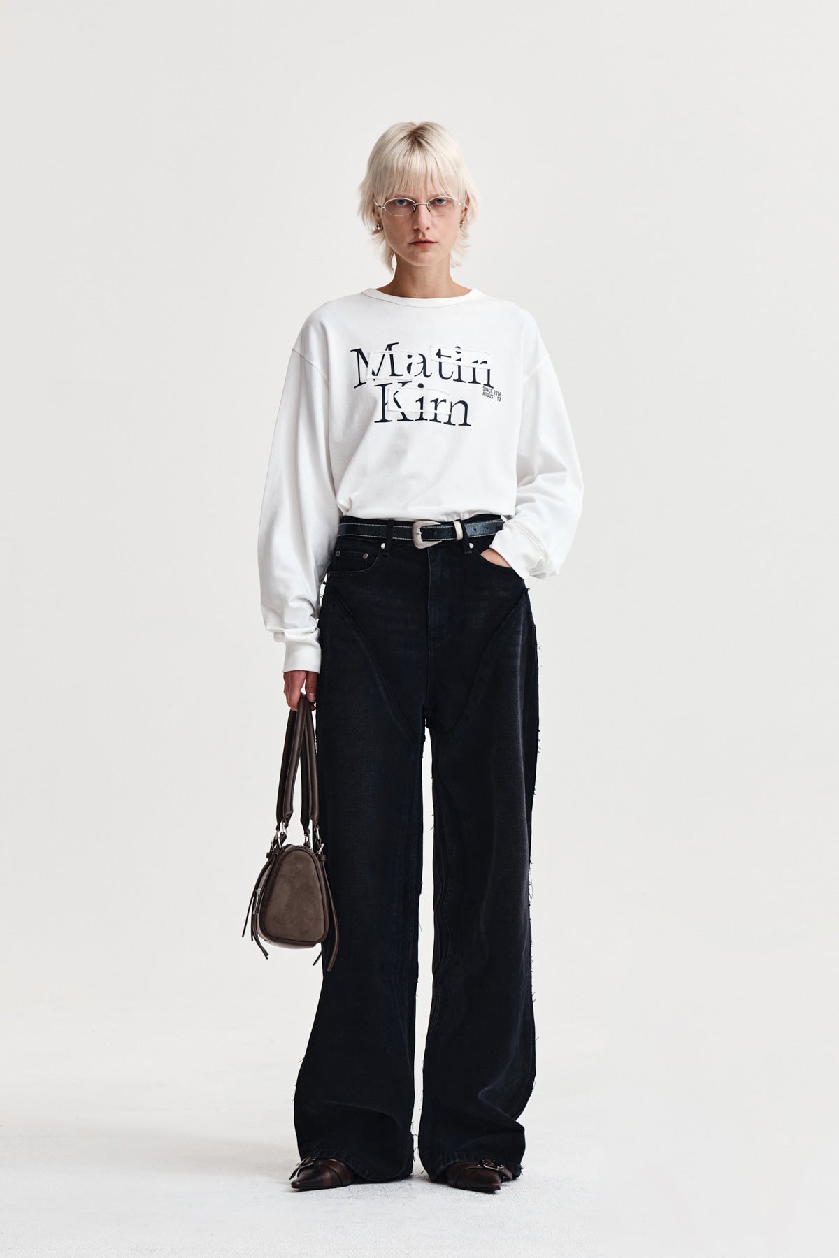 Matin Kim - Patch Graphic Long Sleeve Top (White) product image 9 | TRAB K-Fashion Australia