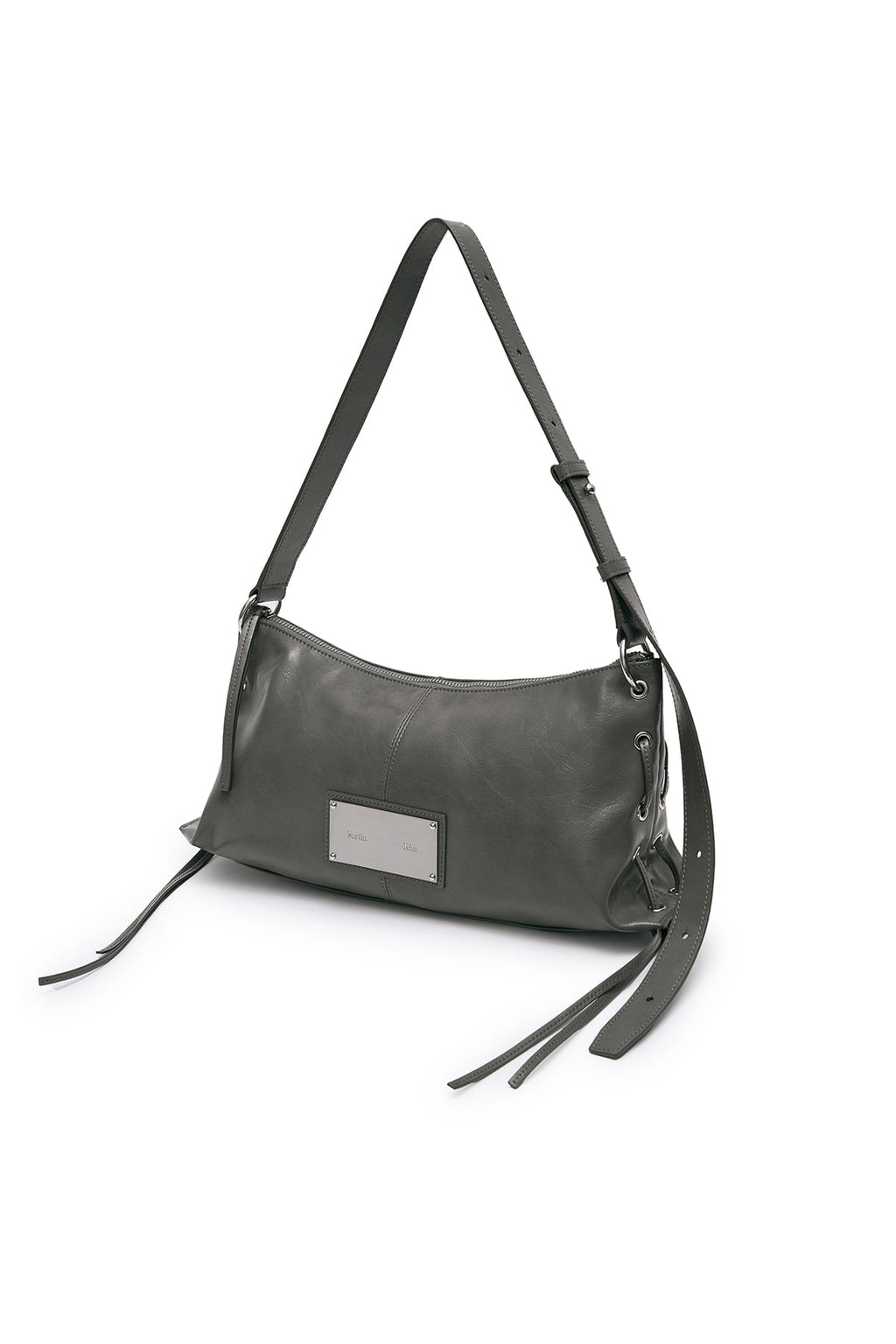 Matin Kim - Eyelet Shirring Shoulder Bag (Grey) product image 2 | TRAB K-Fashion Australia