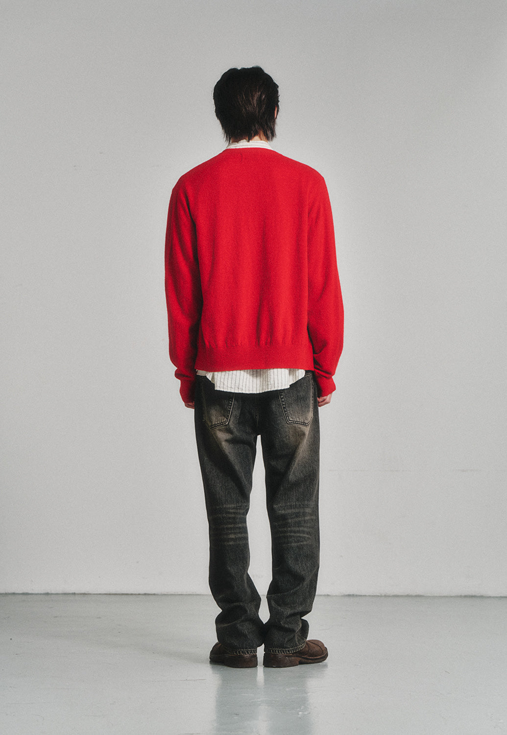 Art if acts - Wholegarment Round Neck Cardigan (Red) product image 4 | TRAB K-Fashion Australia