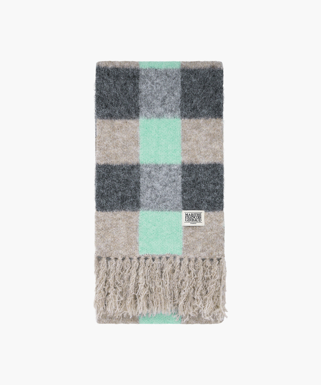 Marithe & Francois Girbaud - Classic Logo Fuzzy Knit Muffler (Mint) product image 2 | TRAB K-Fashion Australia