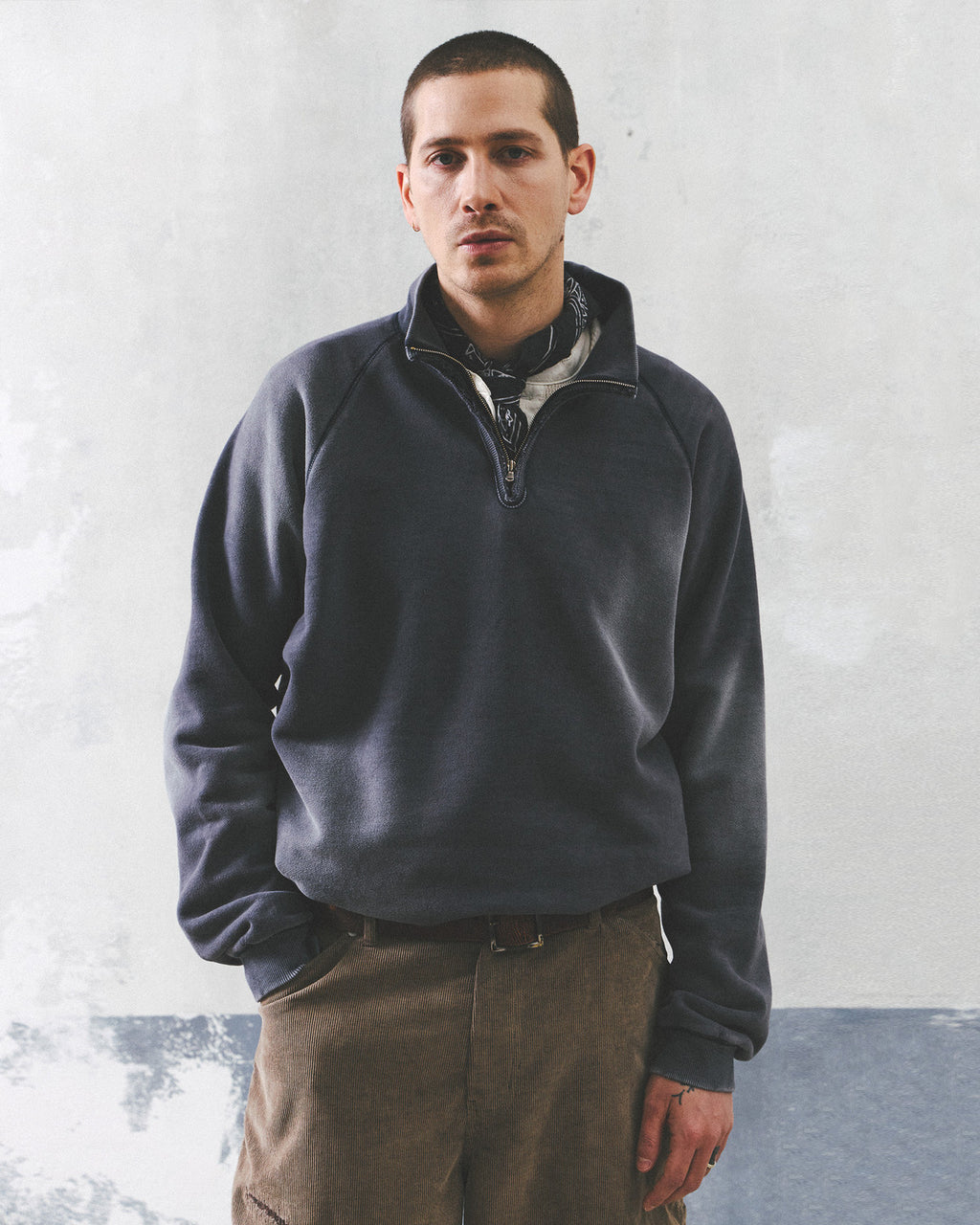 Eastlogue - Athletic Cut Out Zip-up Sweat (Navy) product image 2 | TRAB K-Fashion Australia