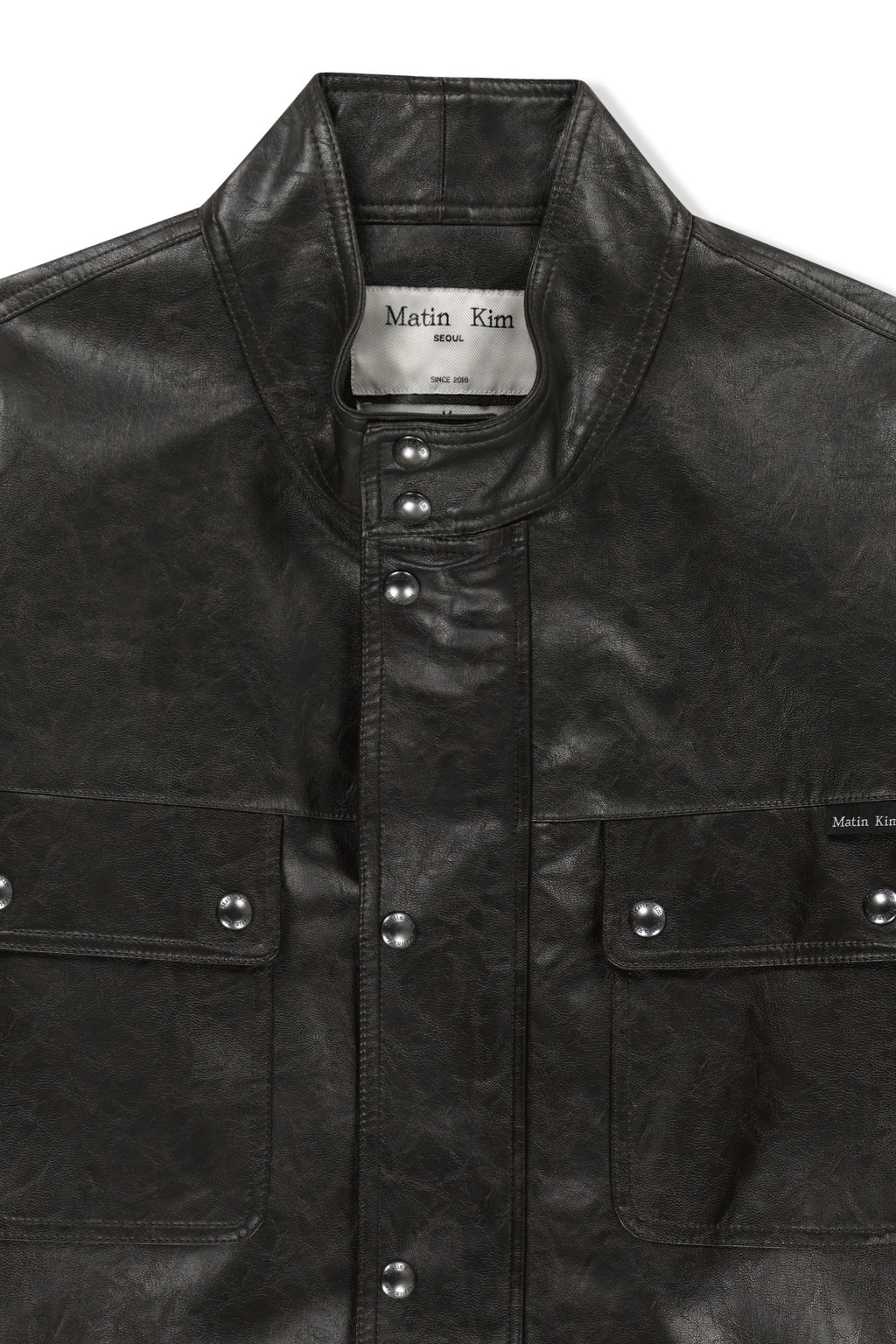 Matin Kim - Faux Leather Safari Jacket (Brown) product image 4 | TRAB K-Fashion Australia