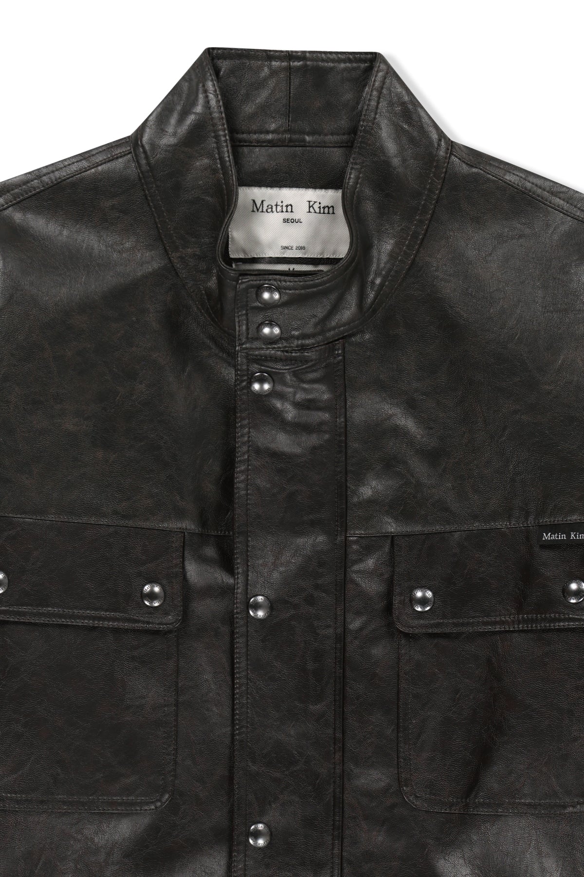 Matin Kim - Faux Leather Safari Jacket (Brown) product image 4 | TRAB K-Fashion Australia