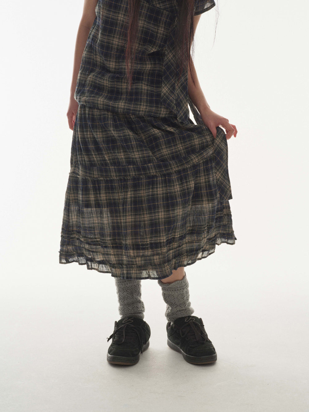 Coyseio - Shirring Midi Skirt Check product image 5 | TRAB K-Fashion Australia