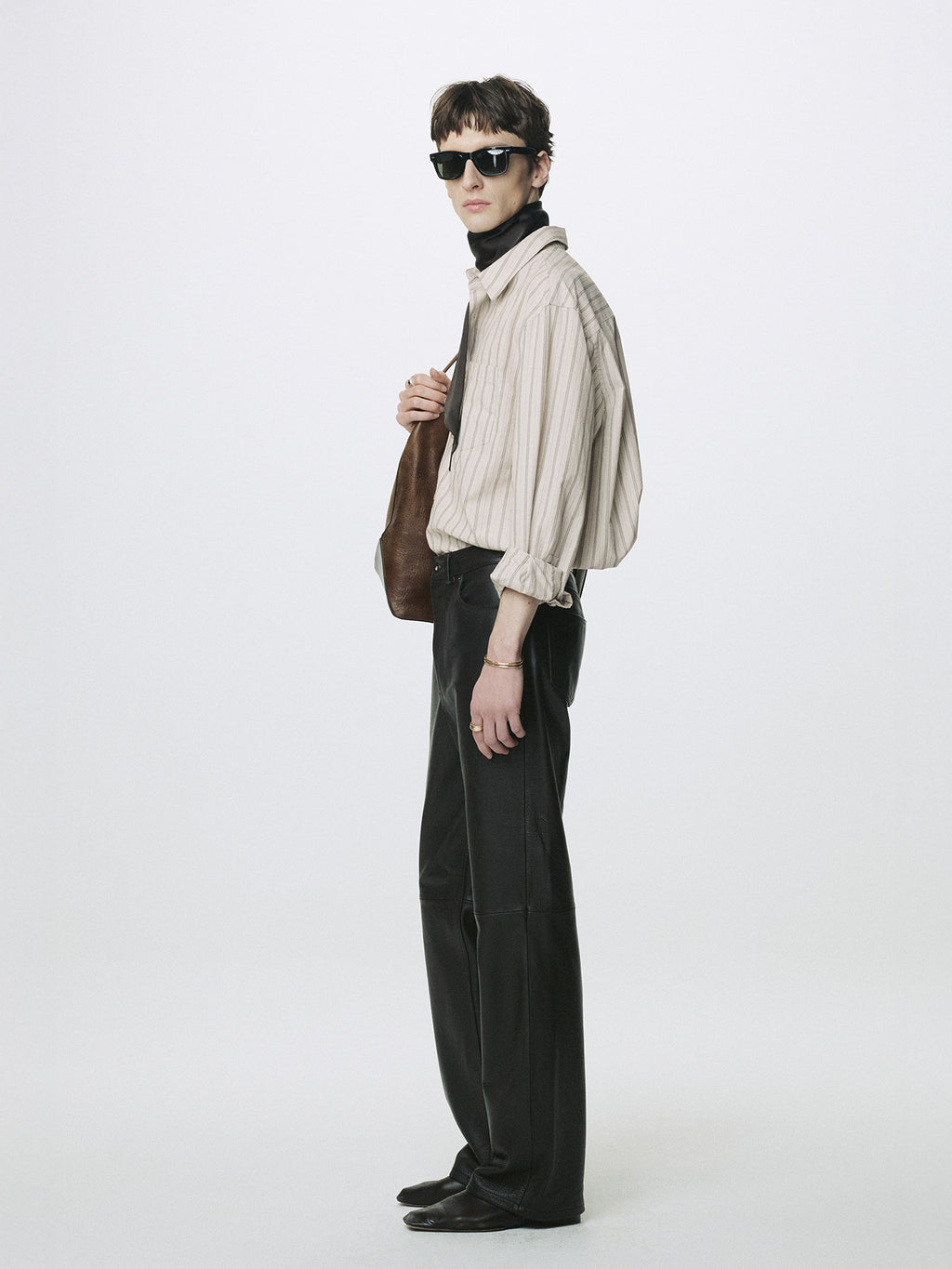 Tonywack - Striped Cotton Shirt (Warm Grey) product image 2 | TRAB K-Fashion Australia