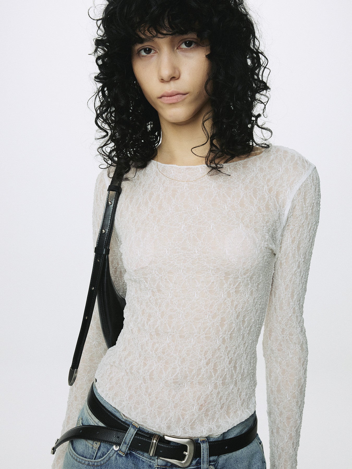 Tonywack - Lace Long Sleeve Top (Off White) product image 3 | TRAB K-Fashion Australia