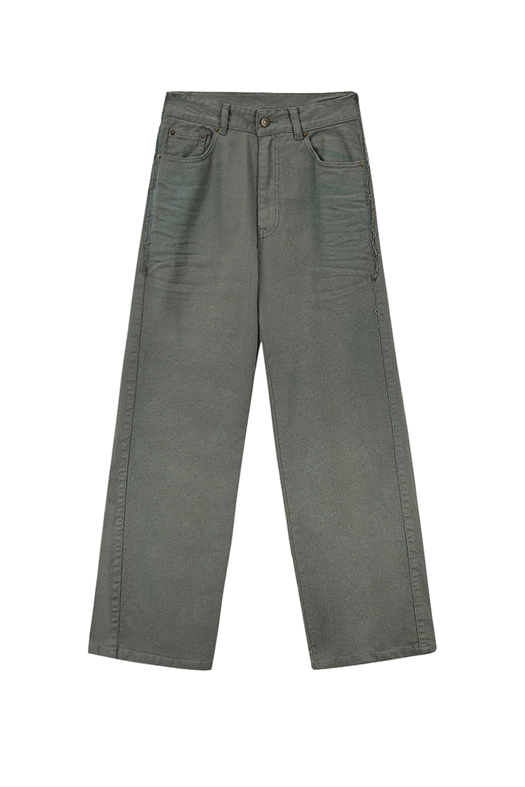 Matin Kim - Color Point Washed Denim Pants (Khaki) product image 1 | TRAB K-Fashion Australia