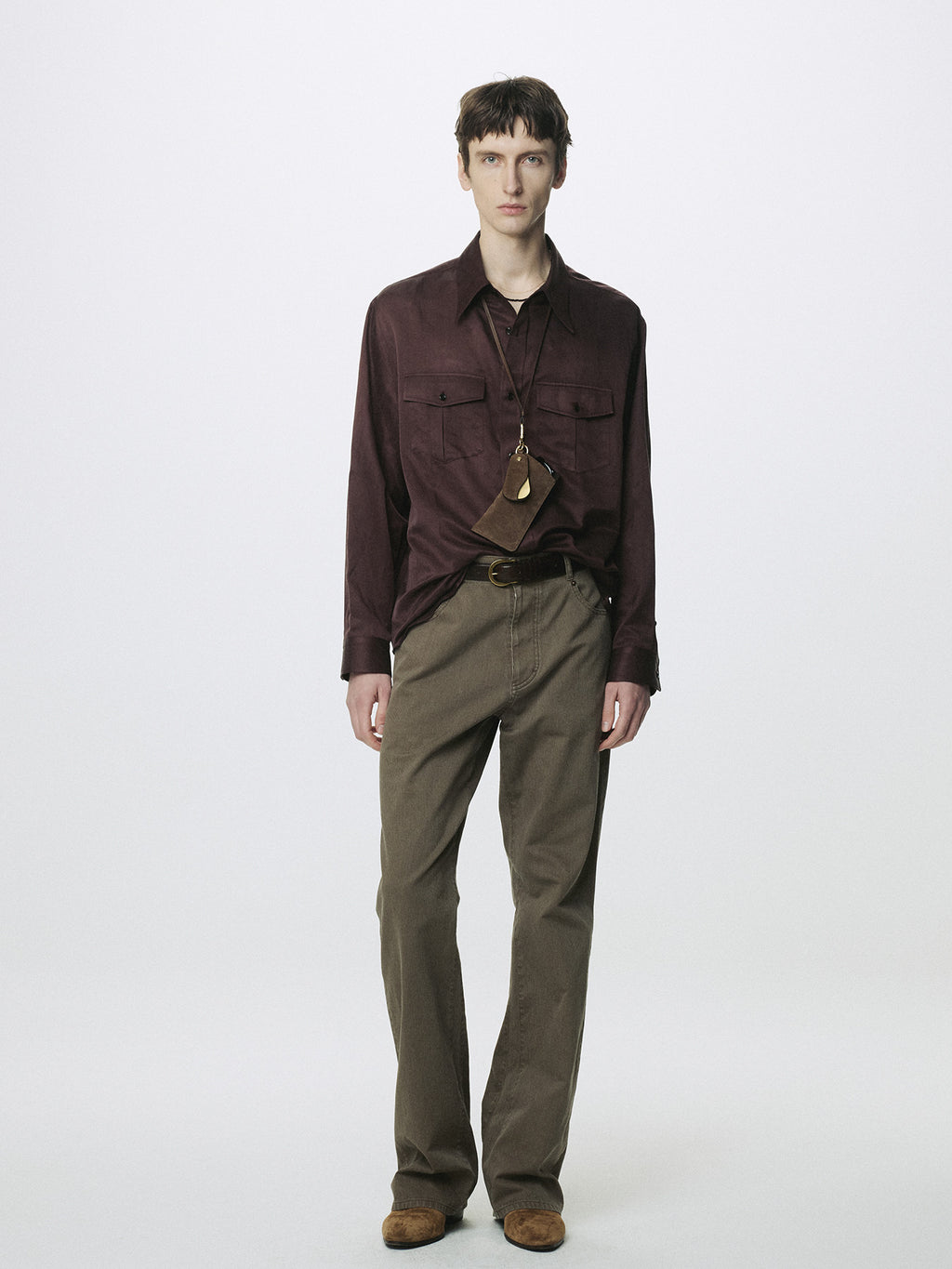 Tonywack - Silk Cotton Double Pocket Shirt (Vintage Maroon) product image 4 | TRAB K-Fashion Australia