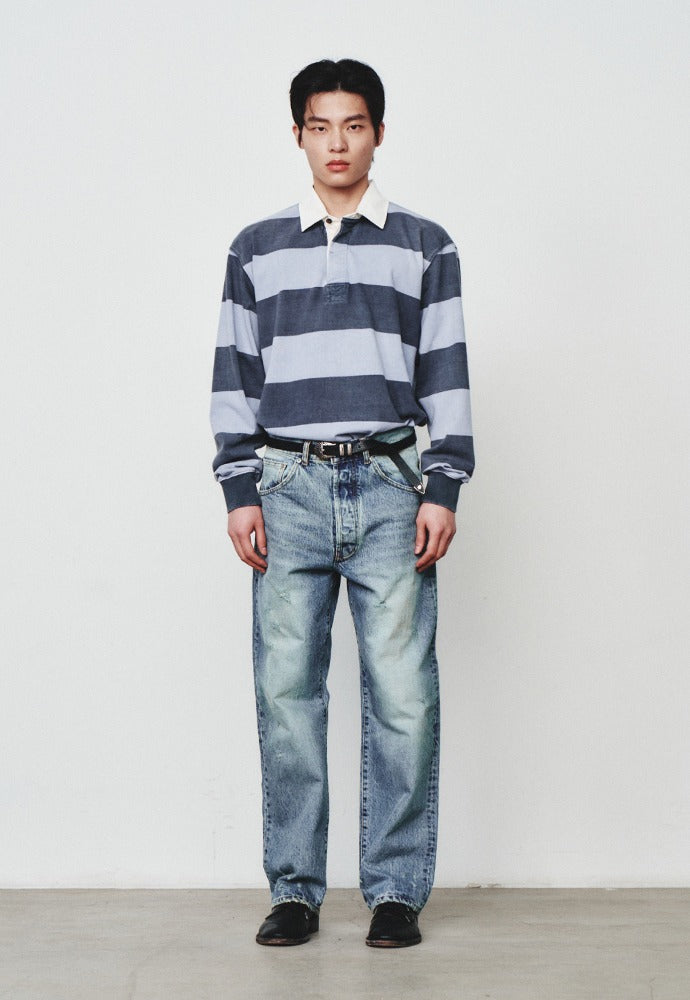 Art if acts - Garment Washed Rugby Tee (Sky Blue) product image 1 | TRAB K-Fashion Australia