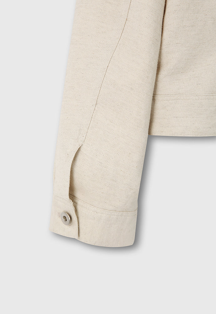 Tonywack - Milled Linen Rayon Type1 Zip Jacket (Natural Ecru) product image 14 | TRAB K-Fashion Australia