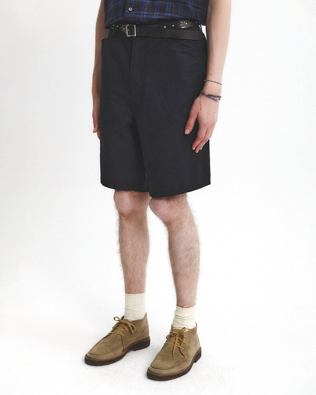 Eastlogue - Belted Shorts (Black Linen) product image 3 | TRAB K-Fashion Australia