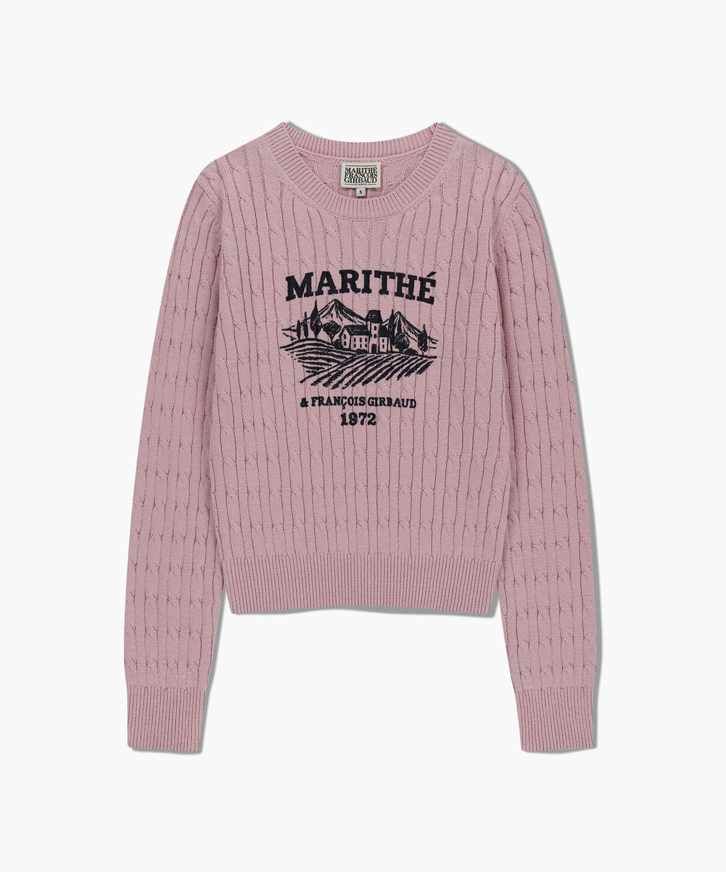Marithe & Francois Girbaud - Vineyard Cable Knit Pullover (Pink) product image 6 | TRAB K-Fashion Australia