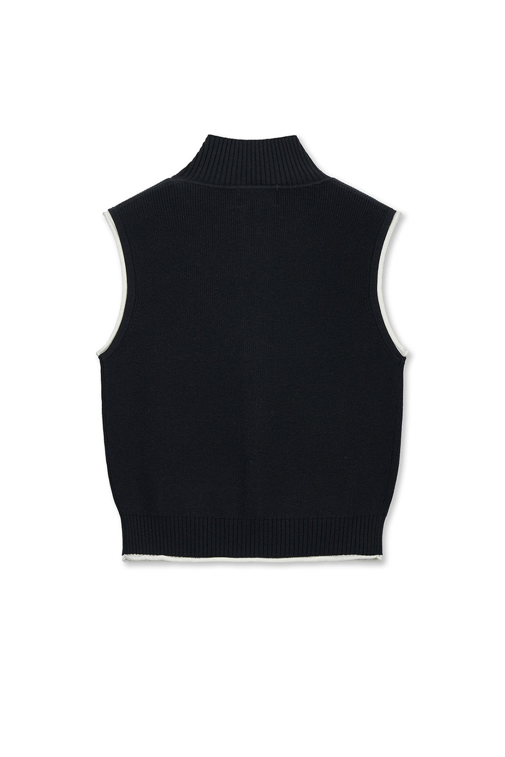 Matin Kim - Matin Kim Spell Point Knit Zip Up Vest (Black) product image 2 | TRAB K-Fashion Australia