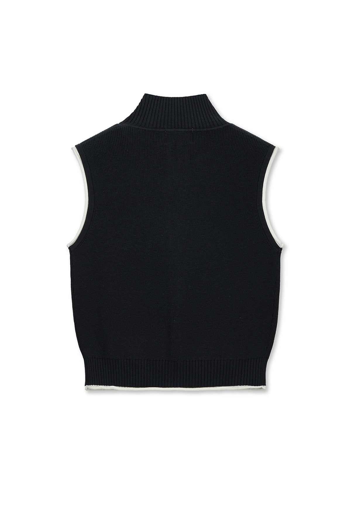 Matin Kim - Matin Kim Spell Point Knit Zip Up Vest (Black) product image 2 | TRAB K-Fashion Australia