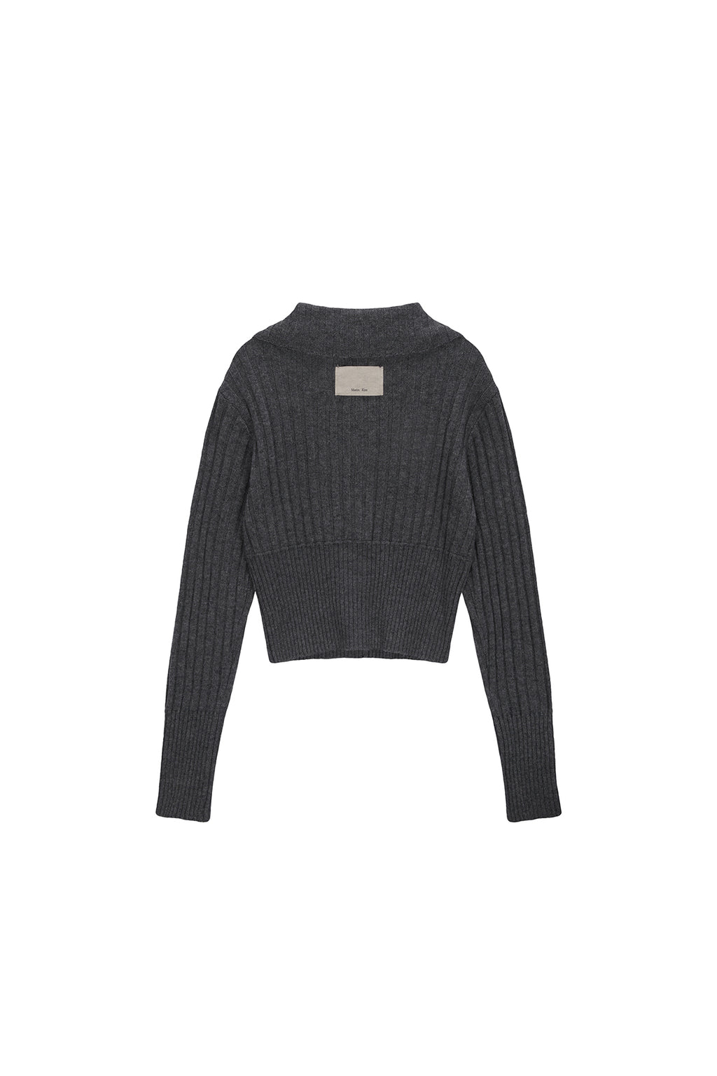 Matin Kim - Semi Crop Knit Button Cardigan (Grey) product image 5 | TRAB K-Fashion Australia