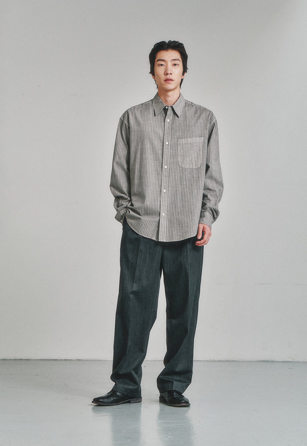 Art if acts - Pigment Dyed Stripe Shirt (Cliff) product image 5 | TRAB K-Fashion Australia