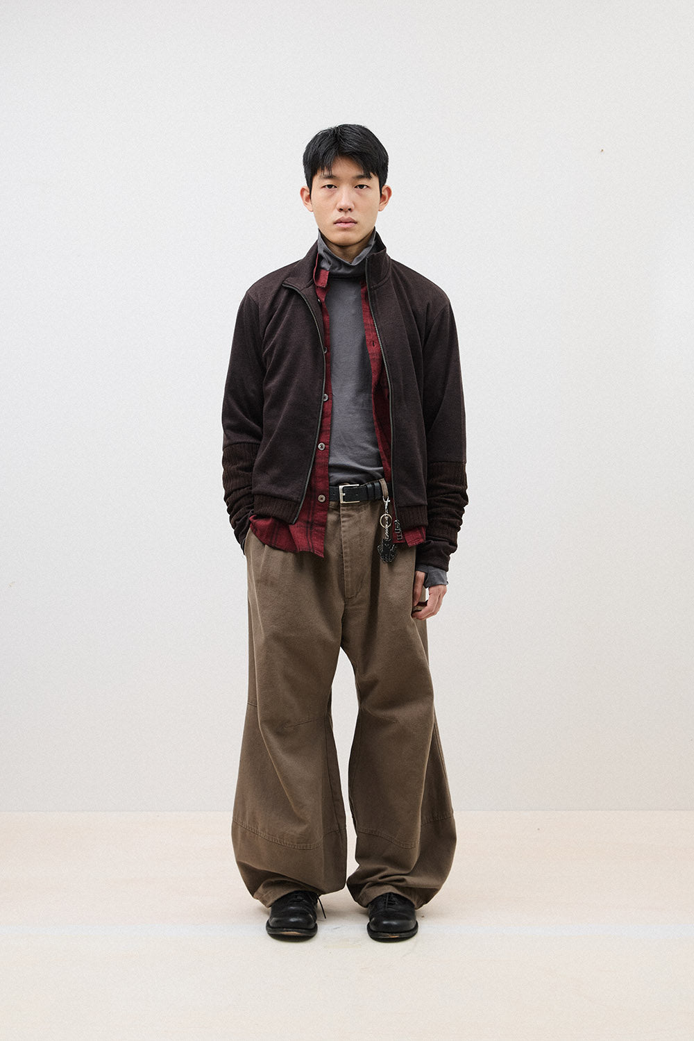 Hatchingroom - Double Sleeve Track Cardigan (Dark Brown) product image 3 | TRAB K-Fashion Australia