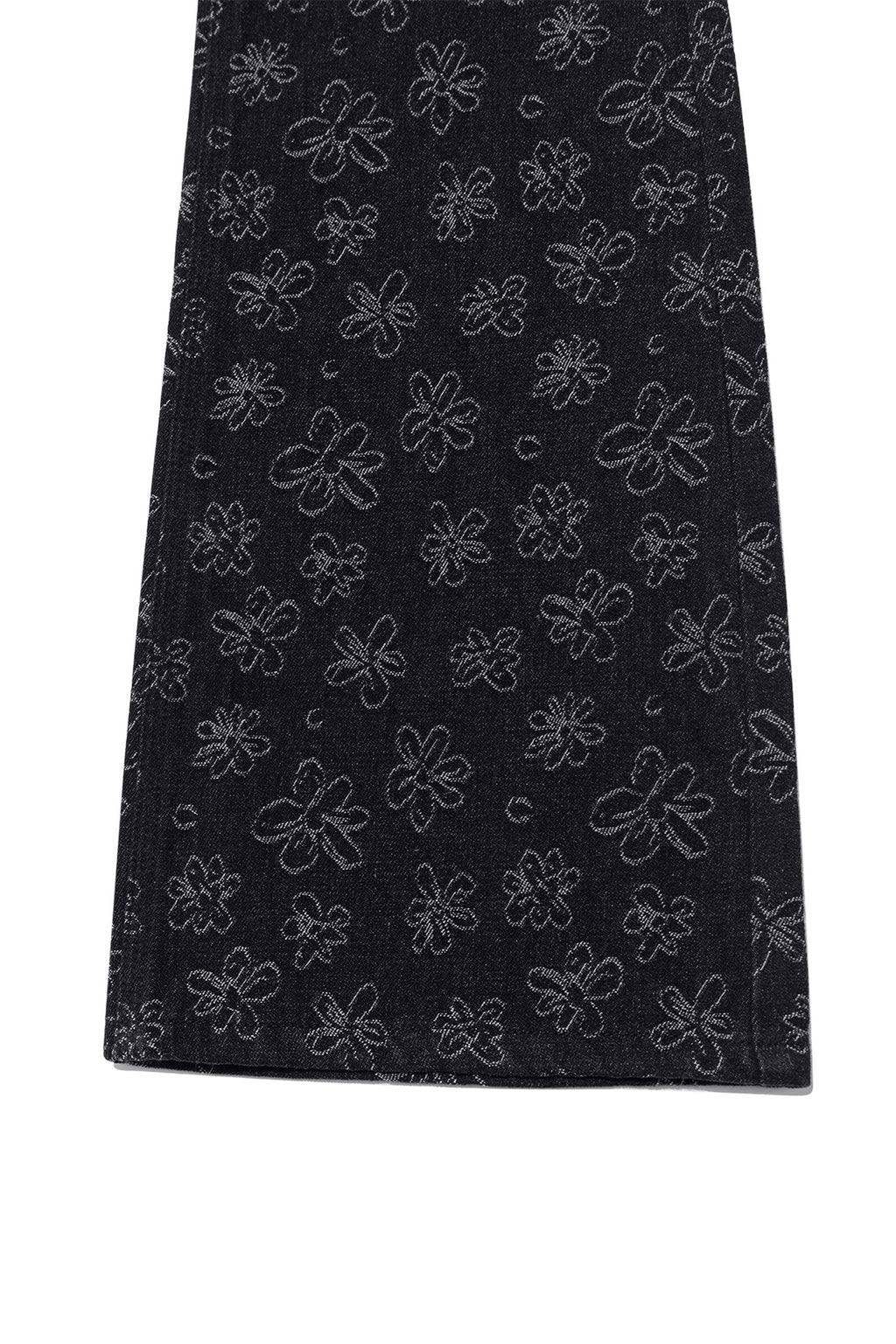 Matin Kim - Flower Pattern Flare Denim Pants (Black) product image 5 | TRAB K-Fashion Australia